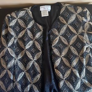 Papell Boutique Black and Gold Blazer